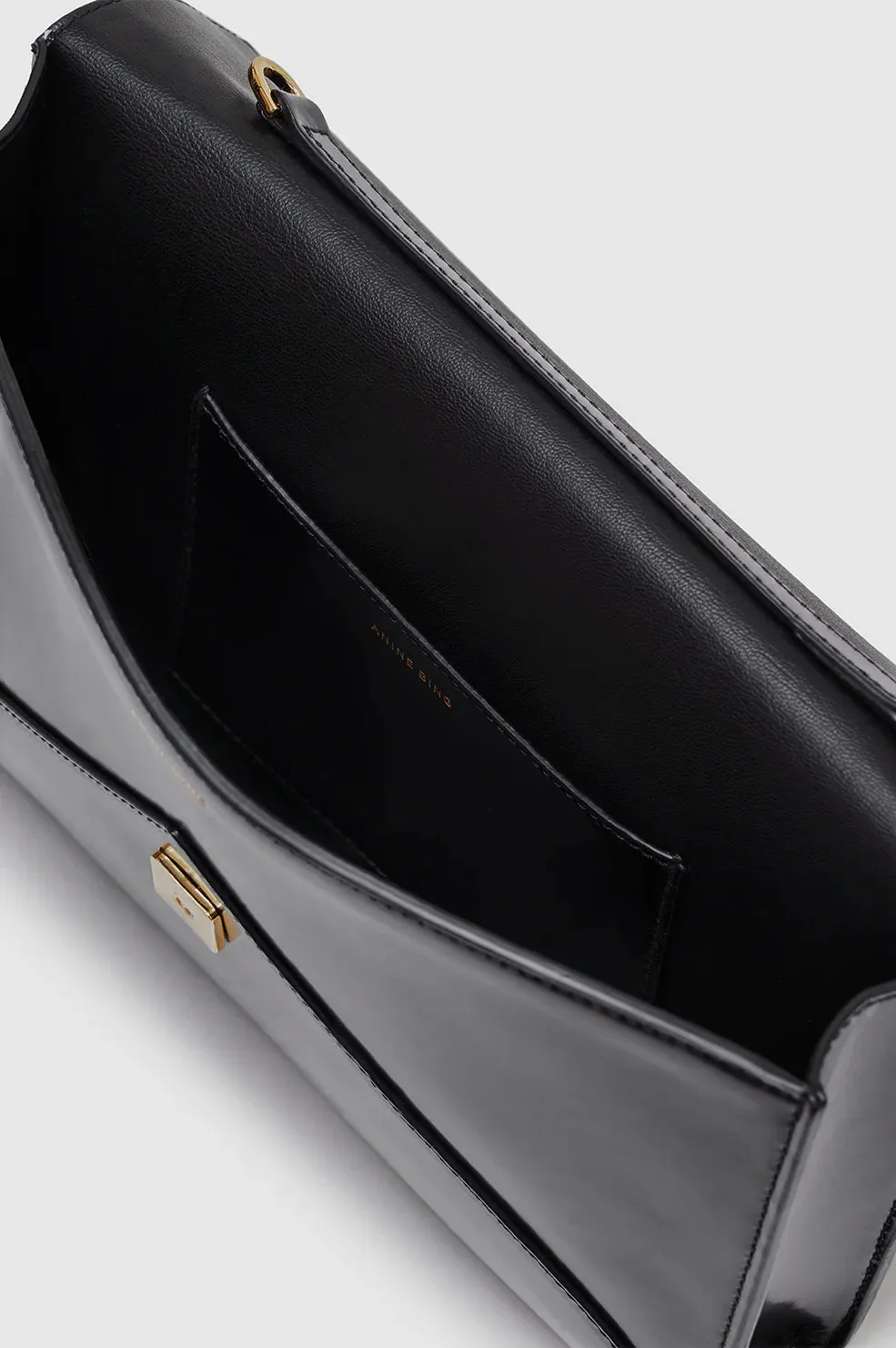 Anine Bing Elly Clutch - High-Shine Black