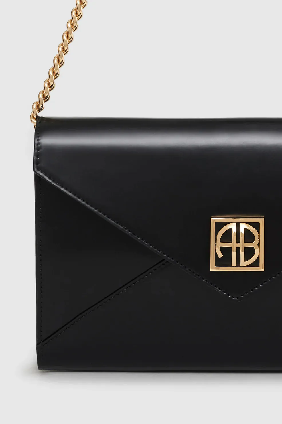 Anine Bing Elly Clutch - High-Shine Black