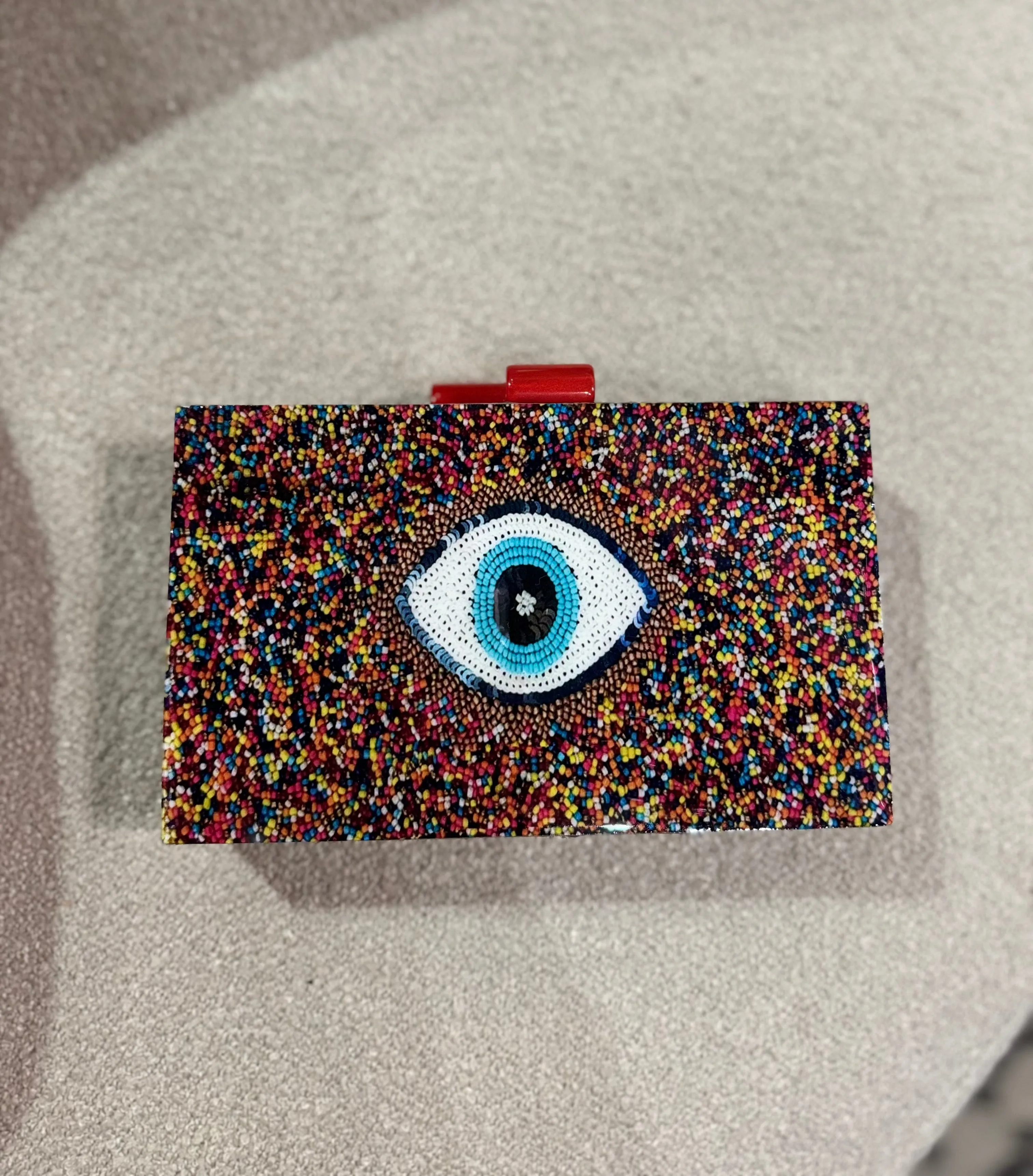Artsy Evil Eye Acrylic Clutch Bag