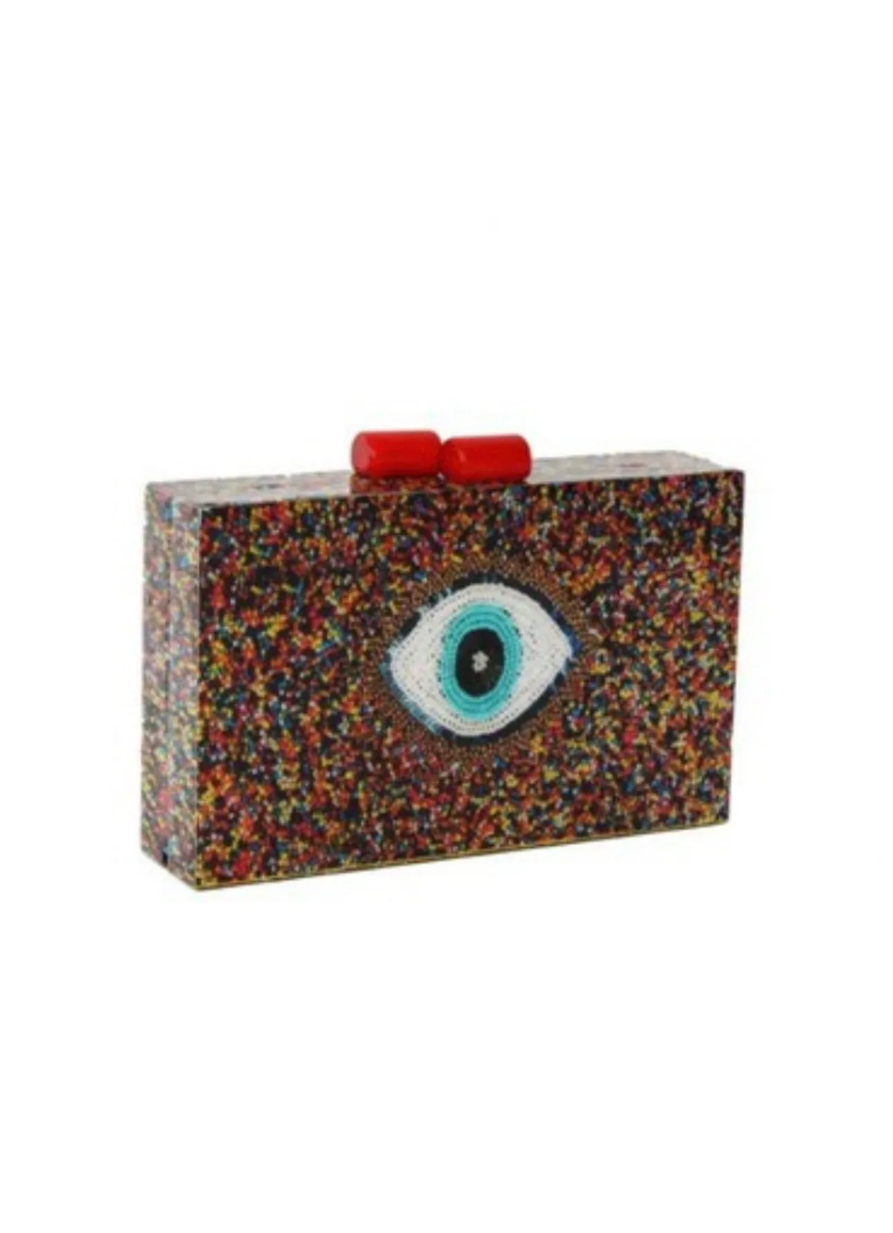 Artsy Evil Eye Acrylic Clutch Bag