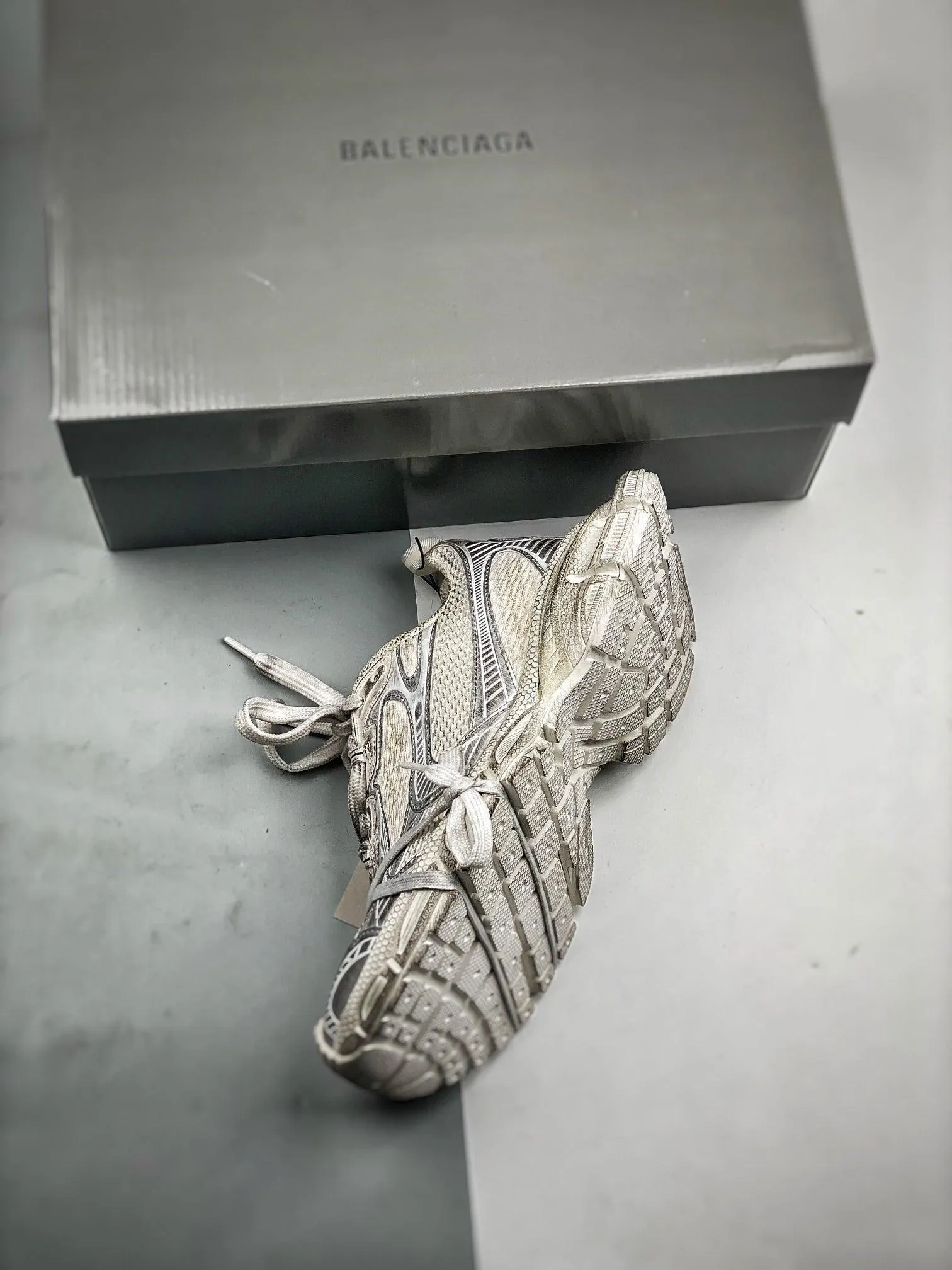 BAL Women's 3XL Sneakers in Light Beige Mesh and Polyurethane-197