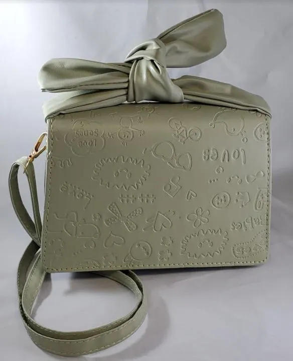 PB132 Sage Green Decorated Purse