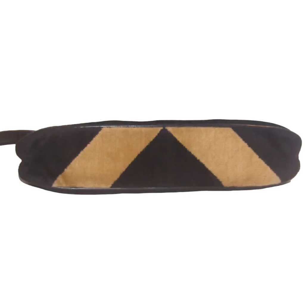 Roberta di Camerino Art Deco look velvet & leather two-way purse