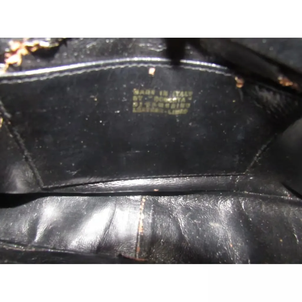 Roberta di Camerino Art Deco look velvet & leather two-way purse