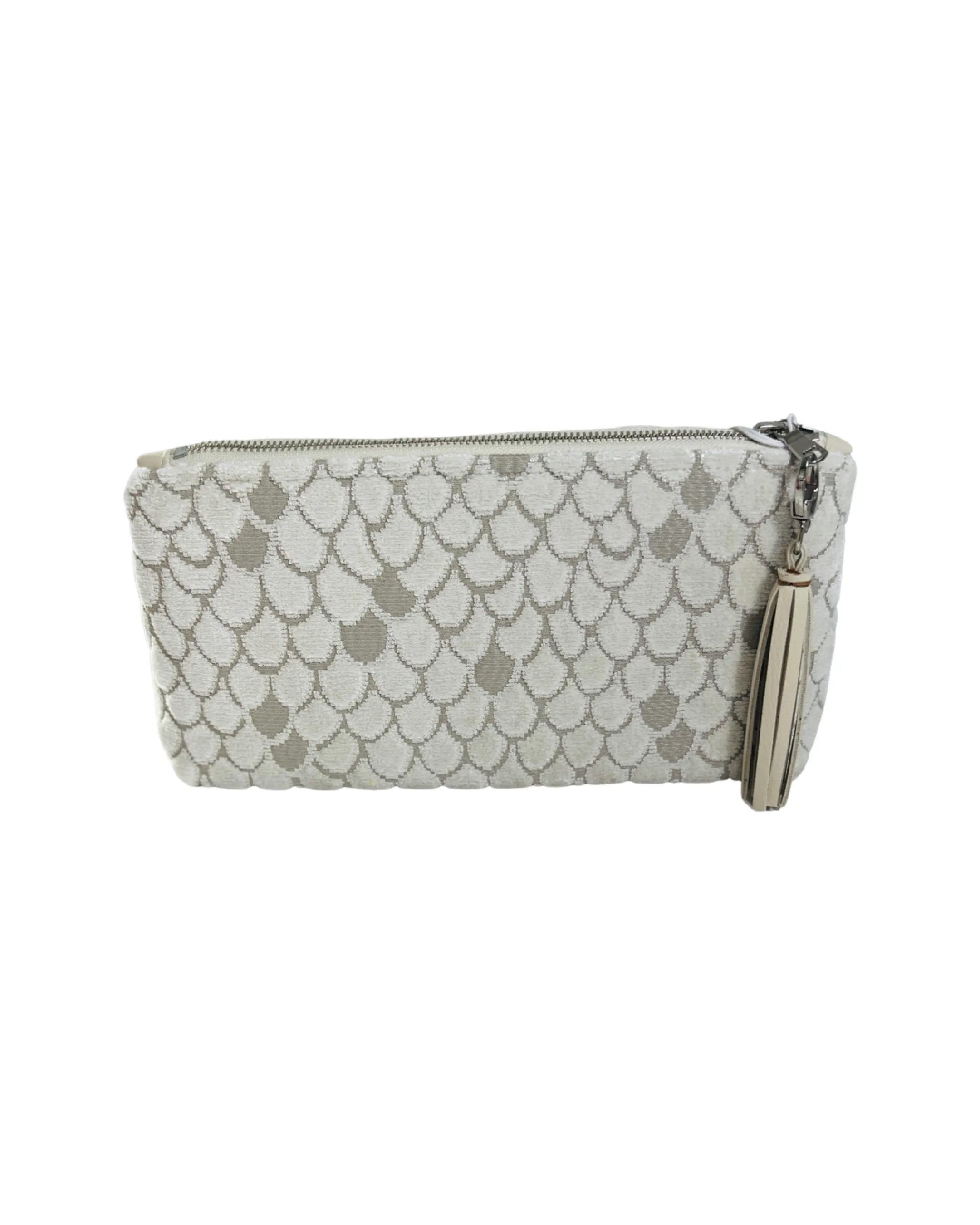 Scaled Velvet in Cream XL Clutch