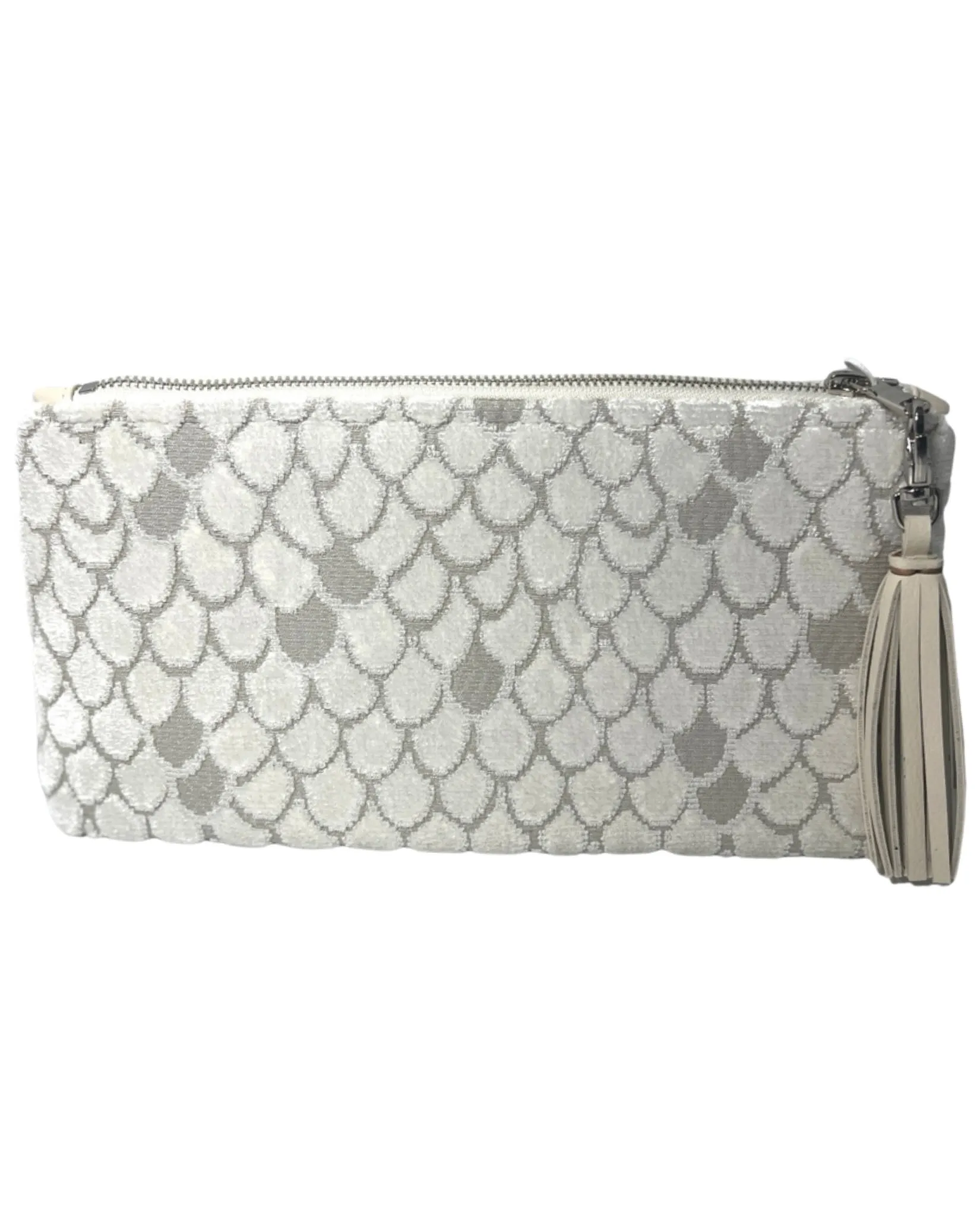 Scaled Velvet in Cream XL Clutch