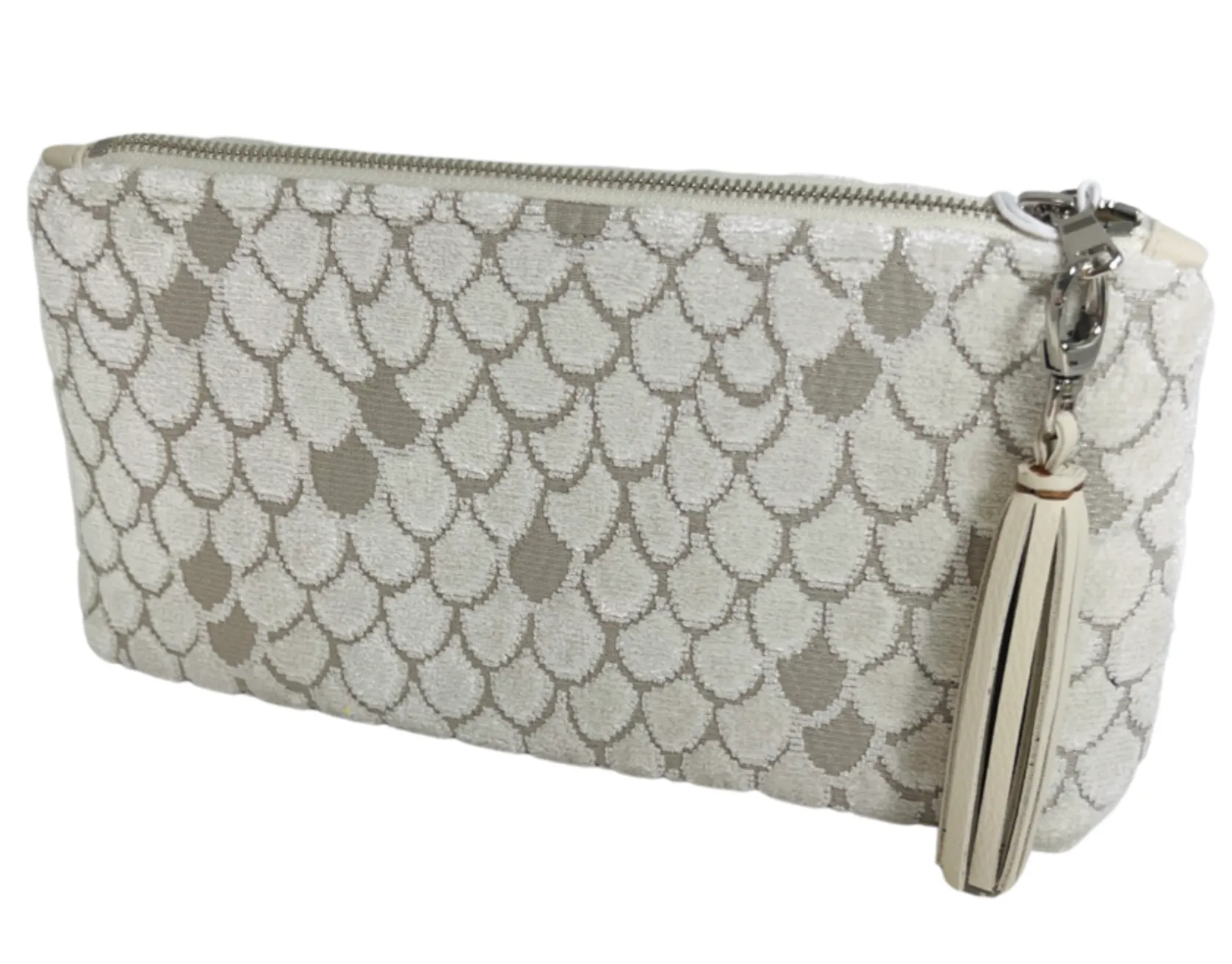 Scaled Velvet in Cream XL Clutch