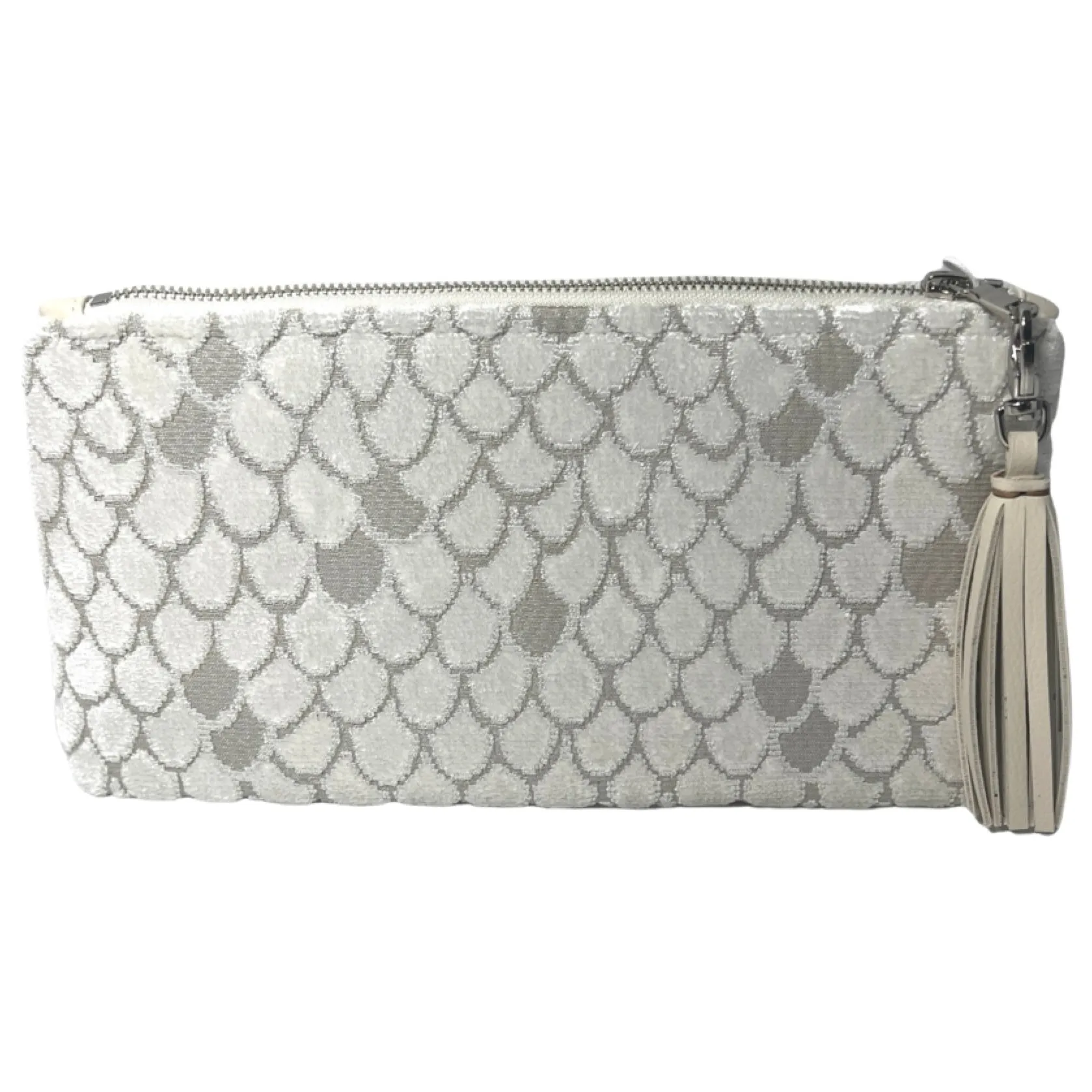 Scaled Velvet in Cream XL Clutch