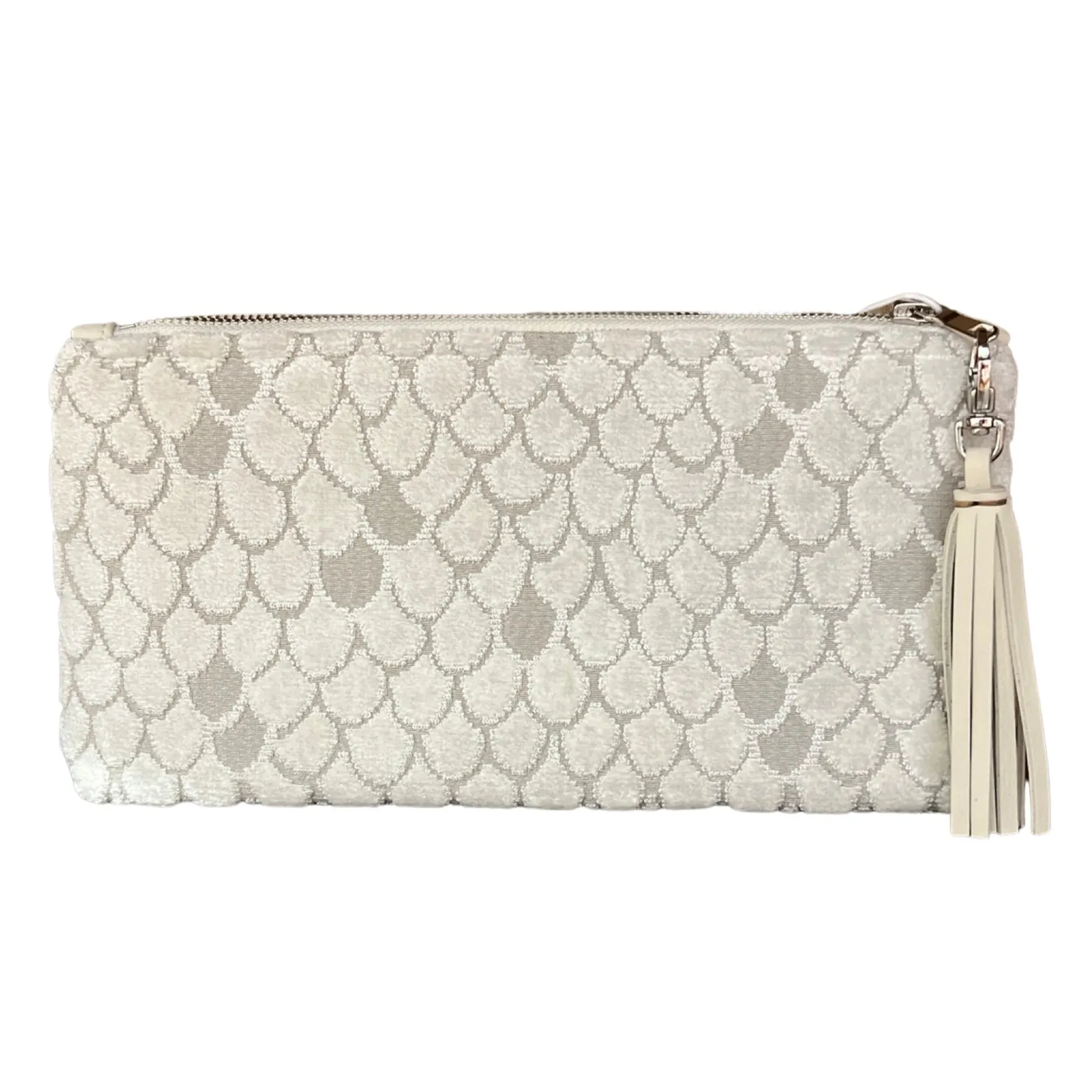 Scaled Velvet in Cream XL Clutch