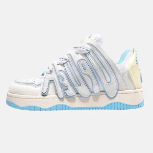 Waved | Beige and Blue Sneakers