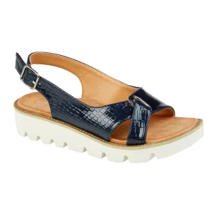 Womens Cipriata Platform Wedge Sandals Navy